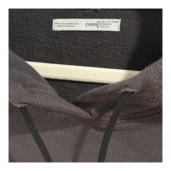 Zara Faded Black Oversized Hoodie Sweatshirt Dress - Picture 3 of 4